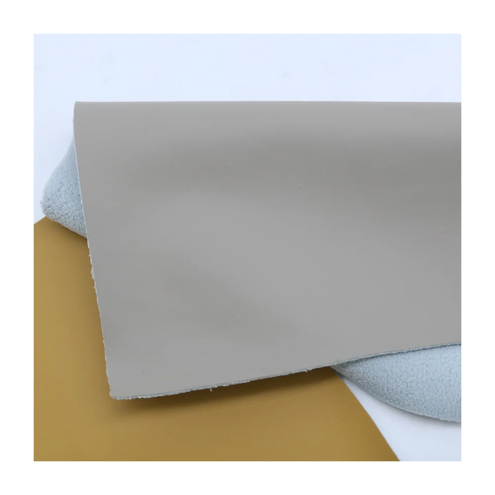 Waterproof Smooth Colorful Soft Leather Embossing Pattern Calfskin Wool Backing Materials PU Synthetic Leather For Making Sofa
