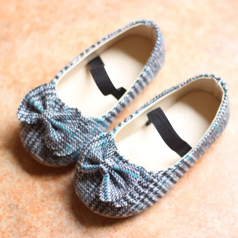 Hao Baby Girls Knitting Bowknot Shoes For Children Dance Dressshoes Children Casual Shoes