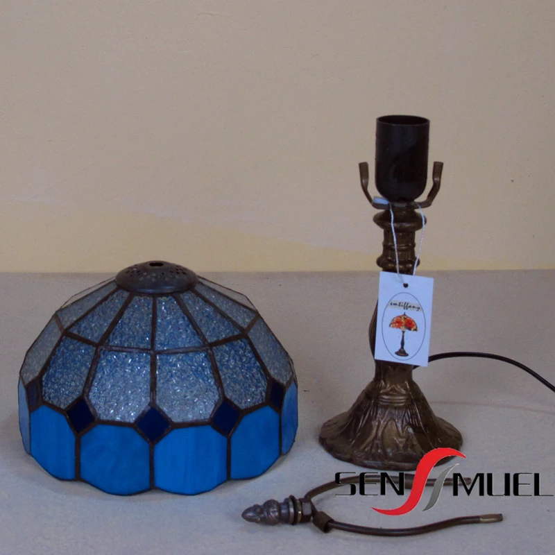 Simple 8 Inch Small Mini Hotel Glass Lighting LED Table Bedside Lamp with Resin Base