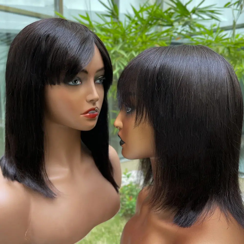 Недорогой парик из человеческих волос, парик из короткого Боба с эффектом омбре, парик из бразильской норки для чернокожих женщин