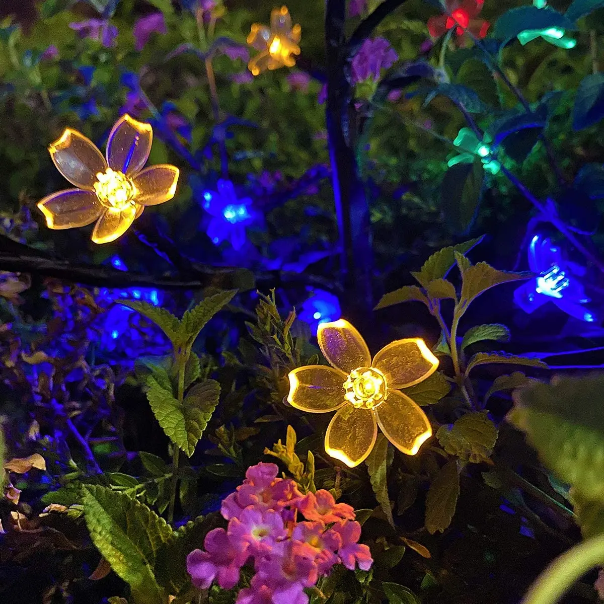 Flower Christmas Solar Tree Powered Starry Fairy String Lights 20 Leds 2021 New Arrival for Garden Outdoor