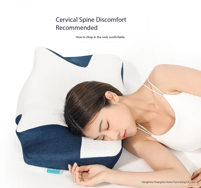 Bed memory cotton pillow Ergonomic design All-cotton removable breathable comfortable cervical spine care memory pillow