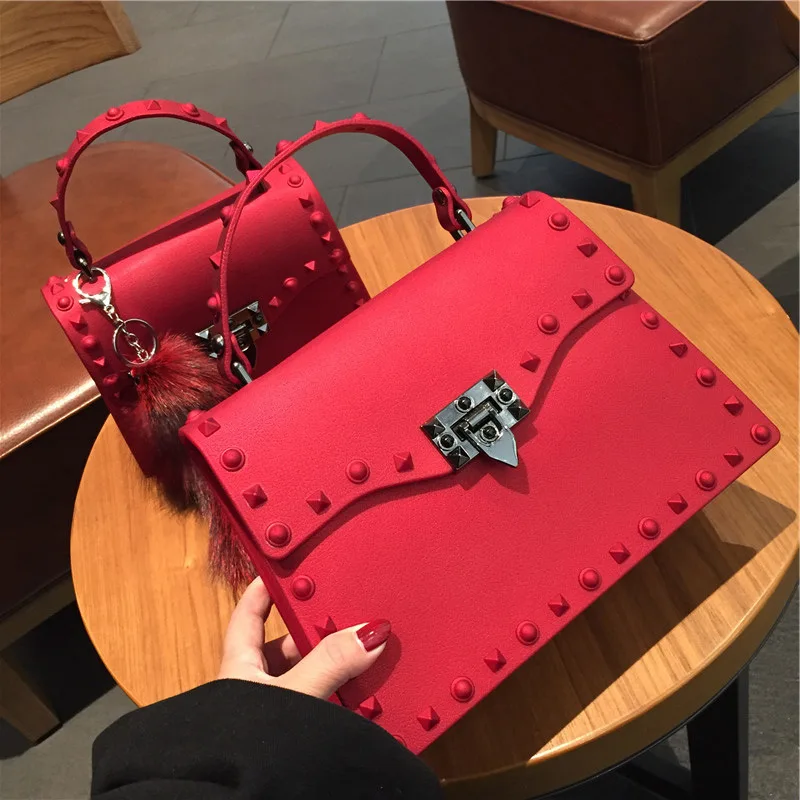 BM9926 Designer Purses And Handbags Jelly Bags Women Handbags Ladies Brand Pvc Bag Trendy Rivet Jelly Womens Handbags Wholesale