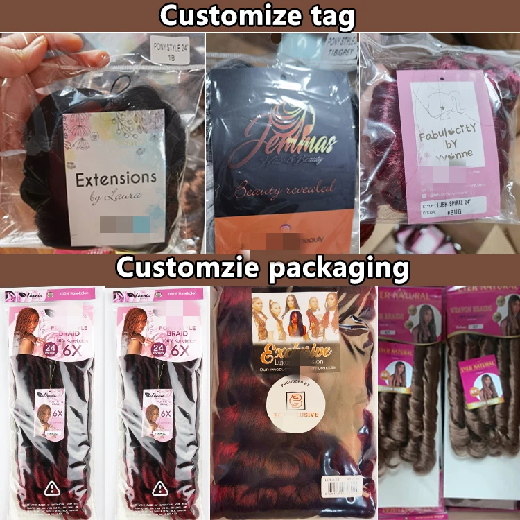 Julianna Wholesale Synthetic Crochet Braid Hair Extension Pony Style Wavy Loose Spiral Curl Body Wave French Curly Braiding Hair