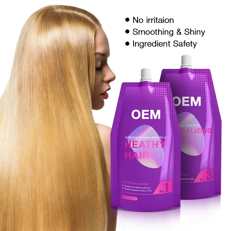 Private Label Professional Salon Use Hair Styling Permanent Rebonding Straightening Cream Curling System Hair Perm Lotion