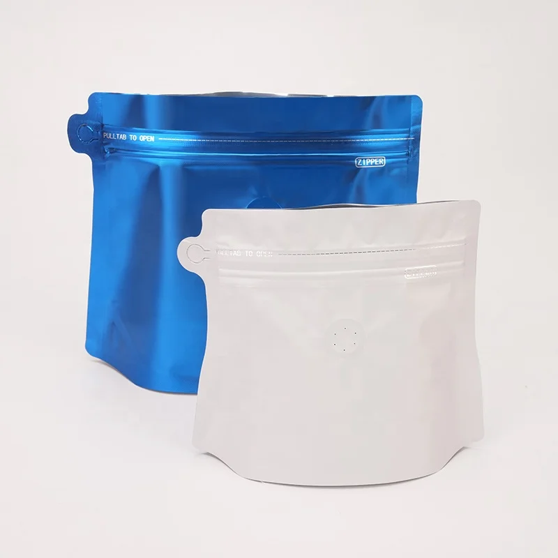 Custom OEM White Matte Finished Aluminized Stand up Diamond Shaped Coffee Bean Bag