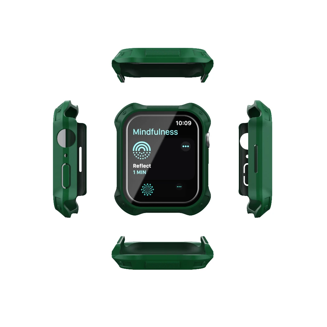 Прочный защитный бампер с закаленным стеклом для Apple Watch Case 6 7 series