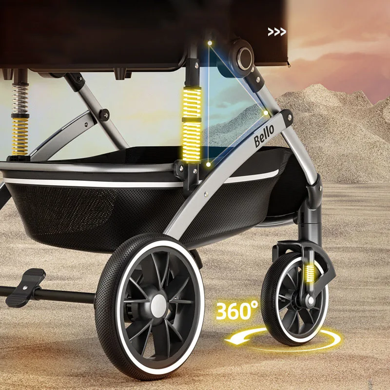 Hot-selling Luxury Quality Aluminum Alloy Detachable Large Pet Stroller 4 Wheels Dog Cat Stroller