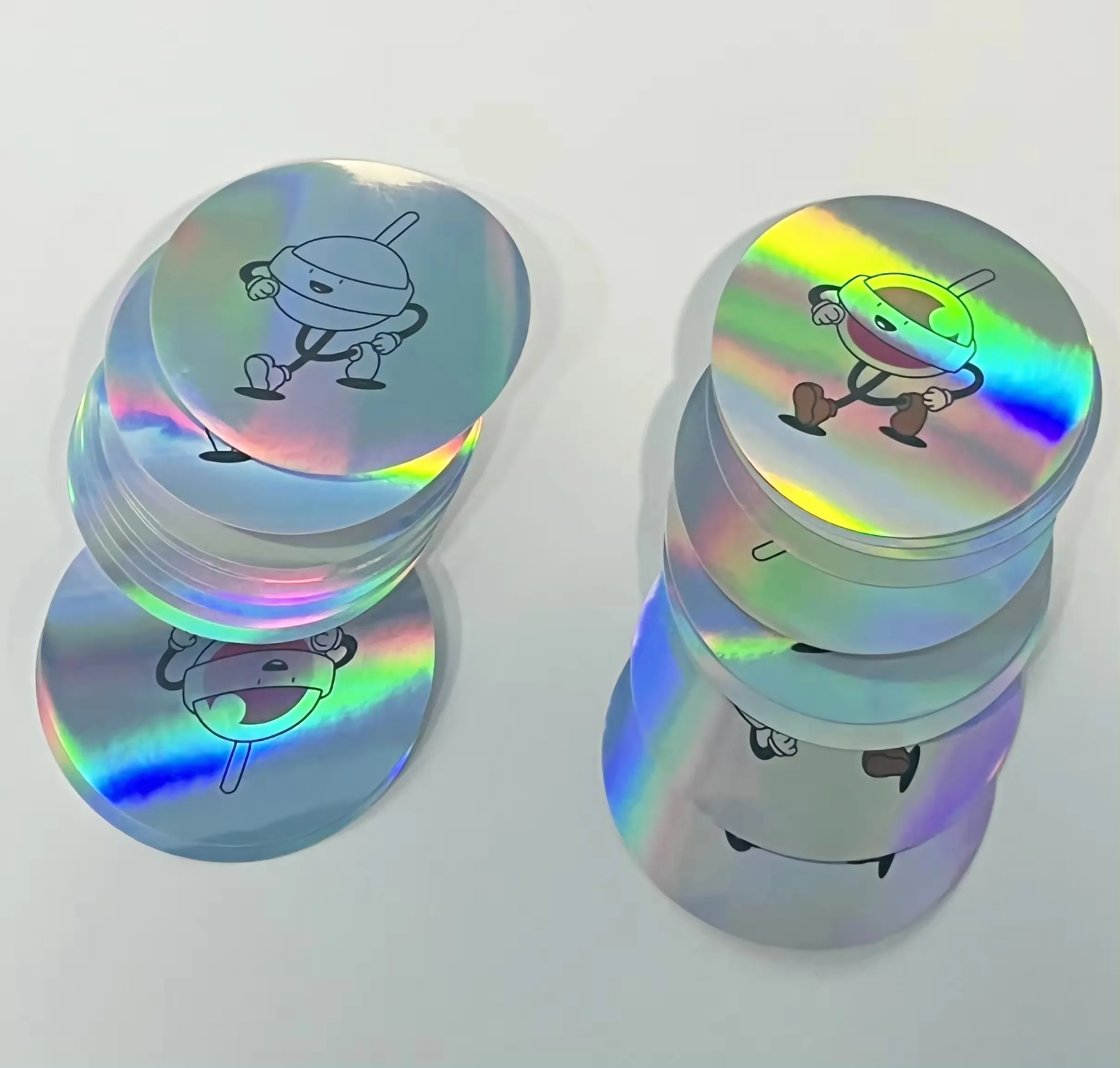 Die Cut Vinyl Arbitrary Shape Logo Stickers DIY Label Cartoon Stickers Rainbow Vinyl Sticker Paper Printing Hologram Label