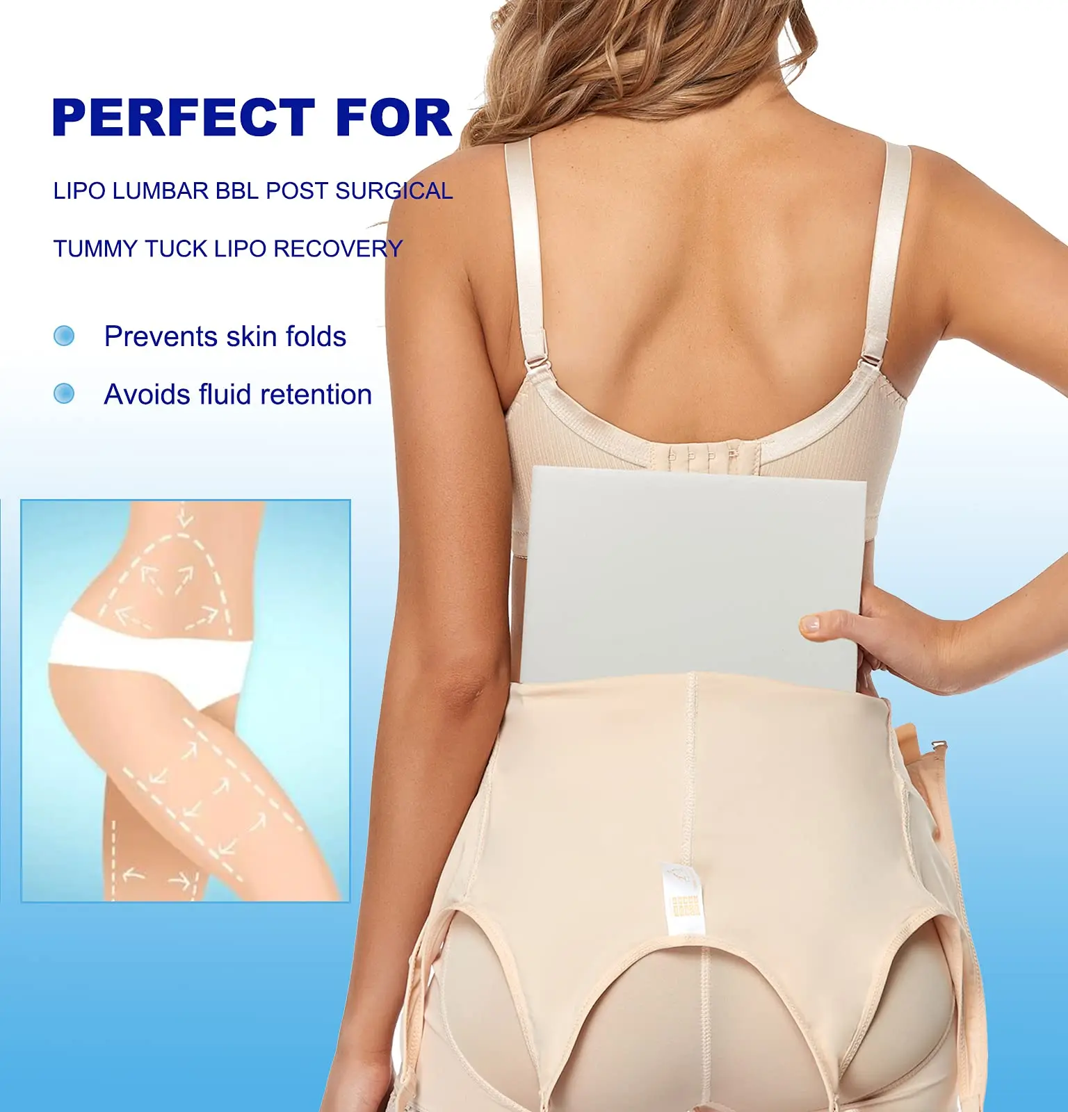 Medical Grade Lumbar Surgical Post Surgery Op Body Wrap Compression Ab Boards Sheets Abdominal Lipo Foam Boards For Bbl