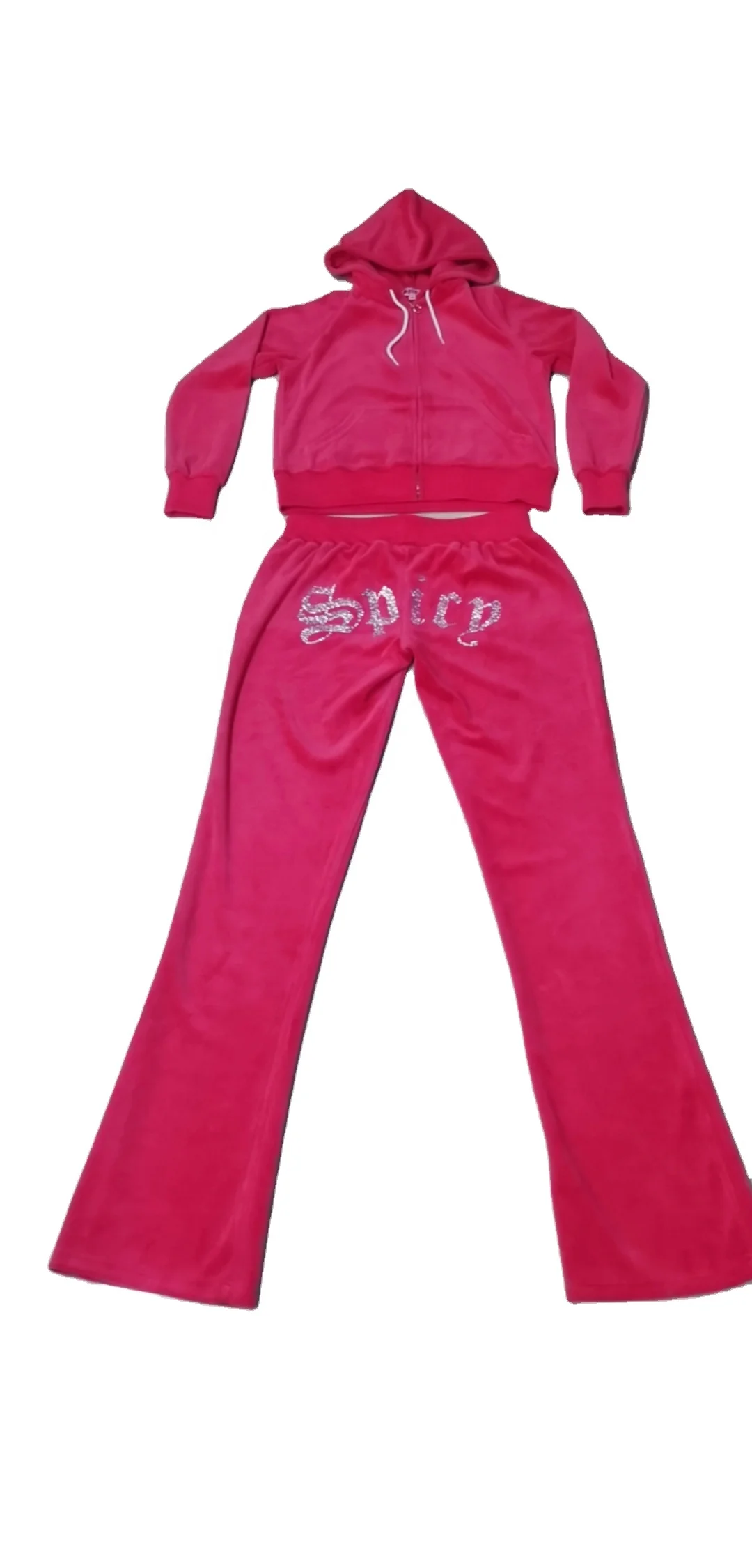 
Low MOQ! Best Selling Custom Design High Quality Women Sweat Velour Tracksuits 