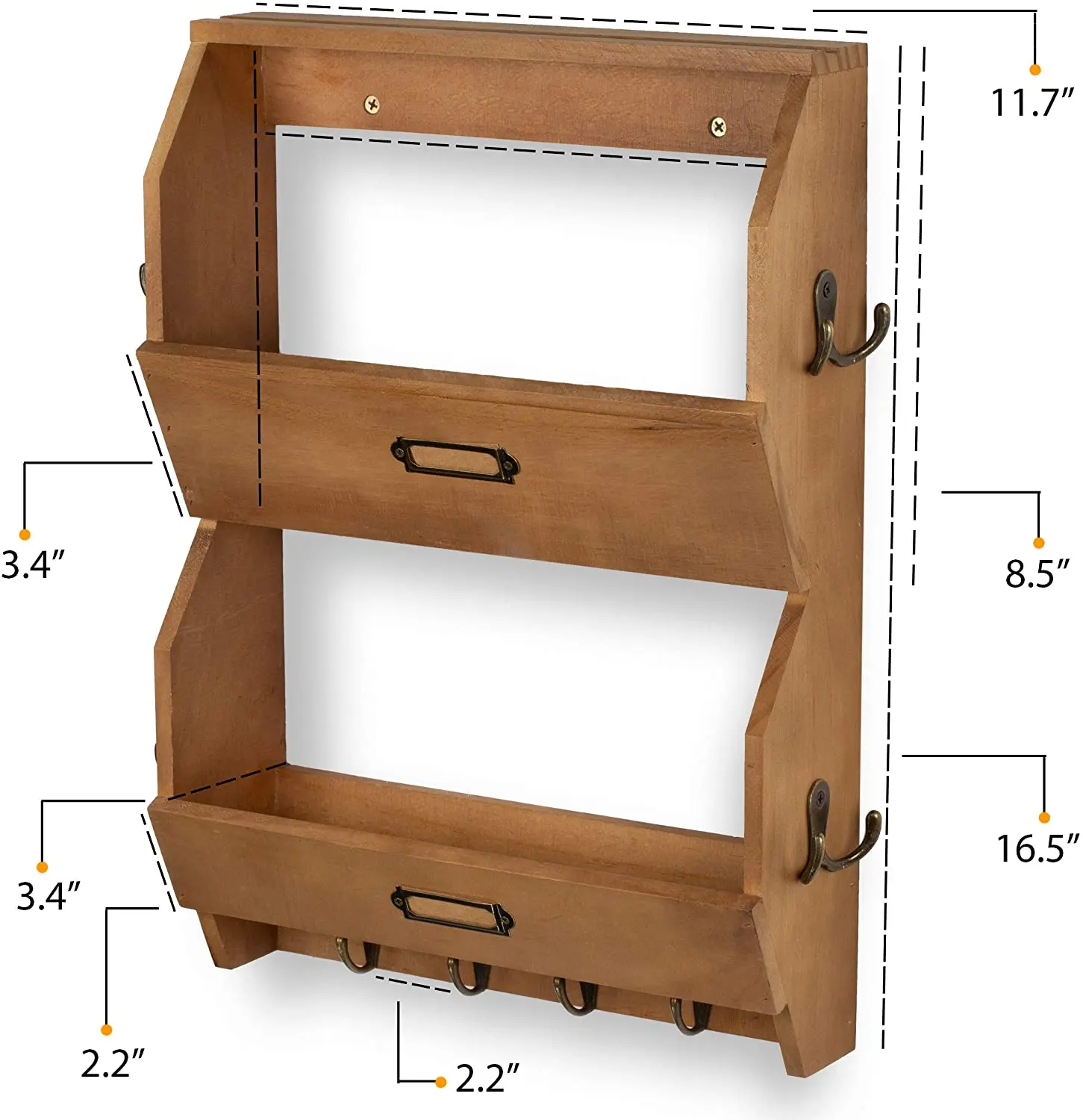 Custom Entryway Decorative Letter Shelf Wooden Key and Mail Rack Wall Mounted Hanger