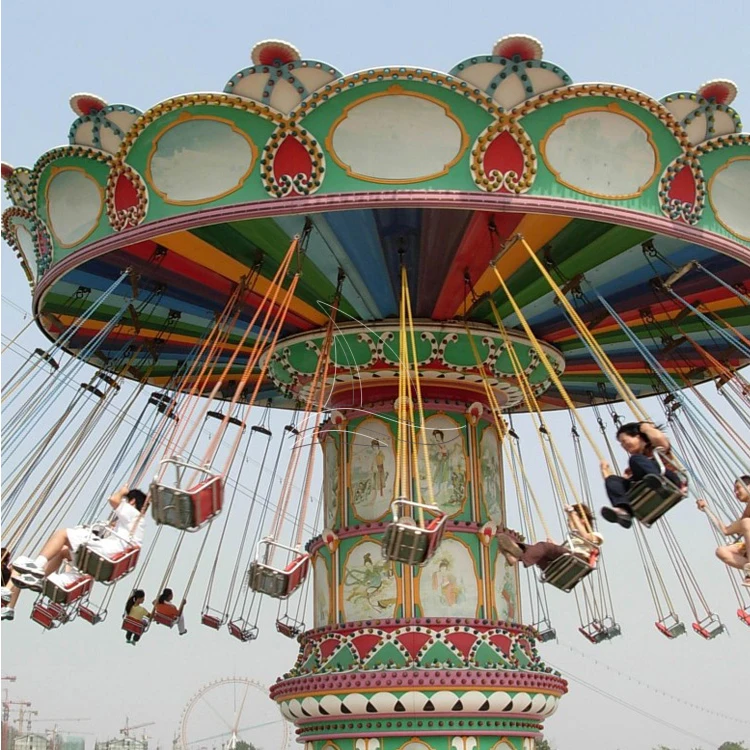 Amusement Park Kids and Adult Funfair Playground Outdoor Thrilling Rides High Quality Shaking Head 24 Seats Luxury Flying Chair