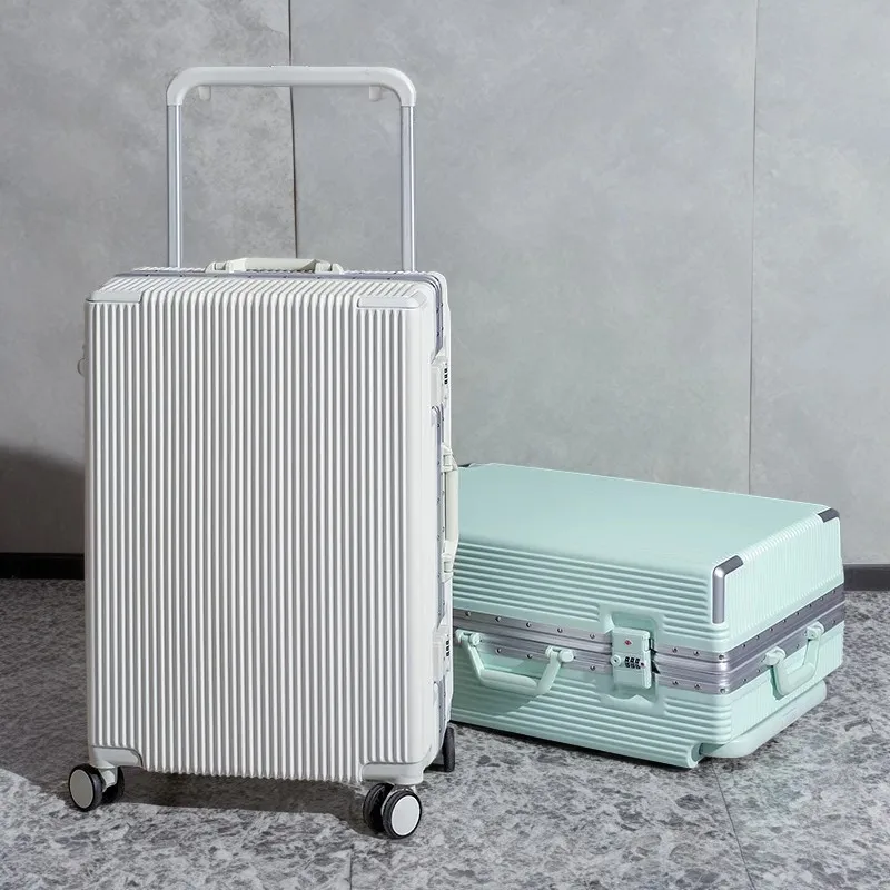 Aluminum luxury bags carry de duffle electric foldable leather luggage maletas on scooter sets suitcases travel valises voyage