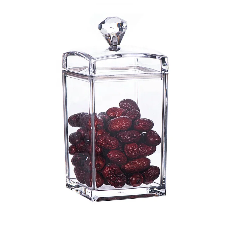 
5820 Acrylic Storage Airtight Jar Food Grade Cookie Jar Canister for Sugar Salt Tea Spices Herb Condiment Candy Chocolate Nuts 