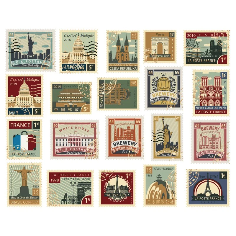 Customized Retro Overseas Stamp Roll Stamp Mailing Decoration