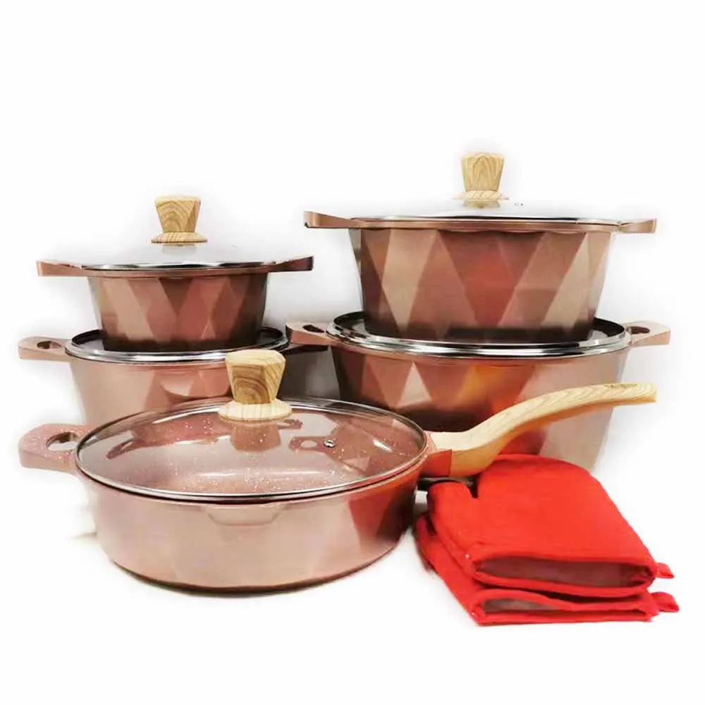 Factory stock luxury cookware sets non stick white cookware set