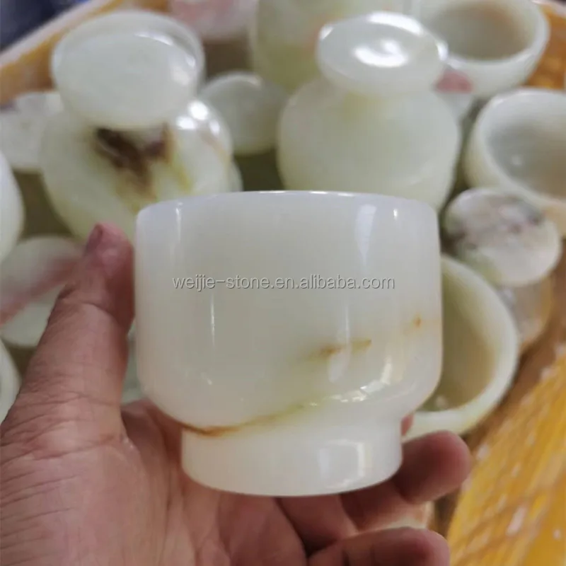 High Class Natural Onyx Marble Candle Holder Candle Jars Luxury Home Wedding Decoration