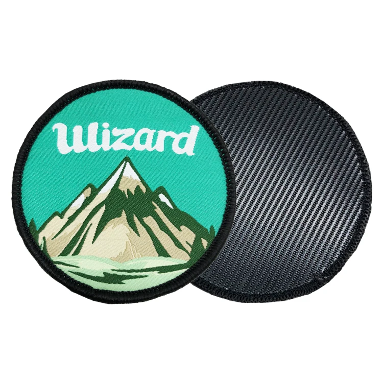 Custom Cheap Woven Patches Merrow Border Woven Applique Patch For Hats