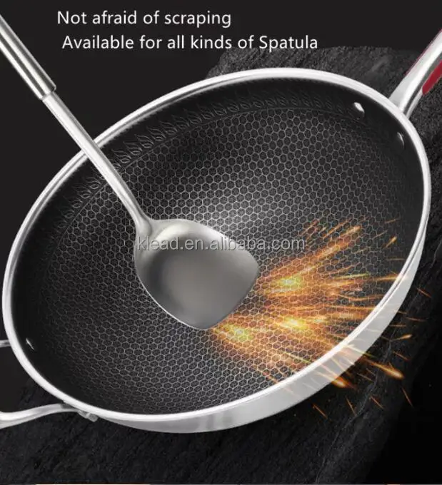 316stainless steel all-purpose  32cm frying pan kitchen cookware household non-stick pan wok