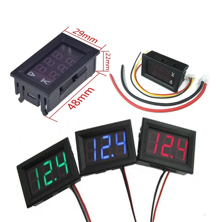Accessories Car Digital Temperature Para Auto 12V Voltmeter Waterproof Dc Volt Meter Voltage And Amp Meter