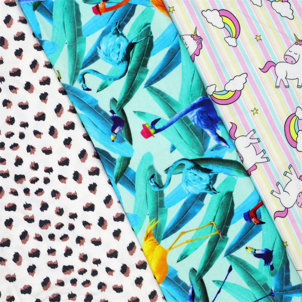 Women Dress Spandex Single Jersey Custom Fabric Digital Printing Cotton Print On Fabric