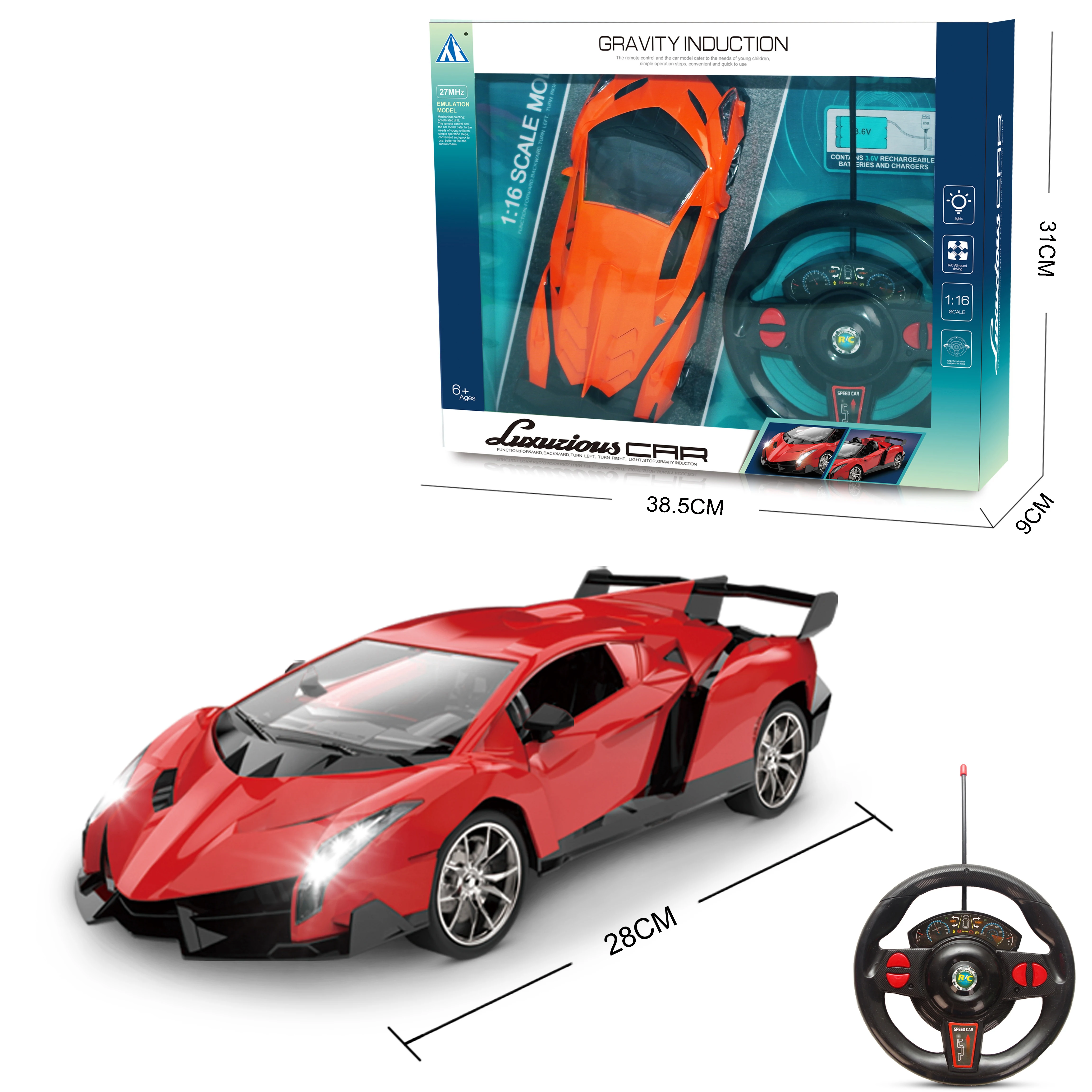 1:16 гравитационный индукционный руль автомобиля игрушечный автомобиль электромузыкальный Радиоконтроллер модель спортивных автомобилей для детей
