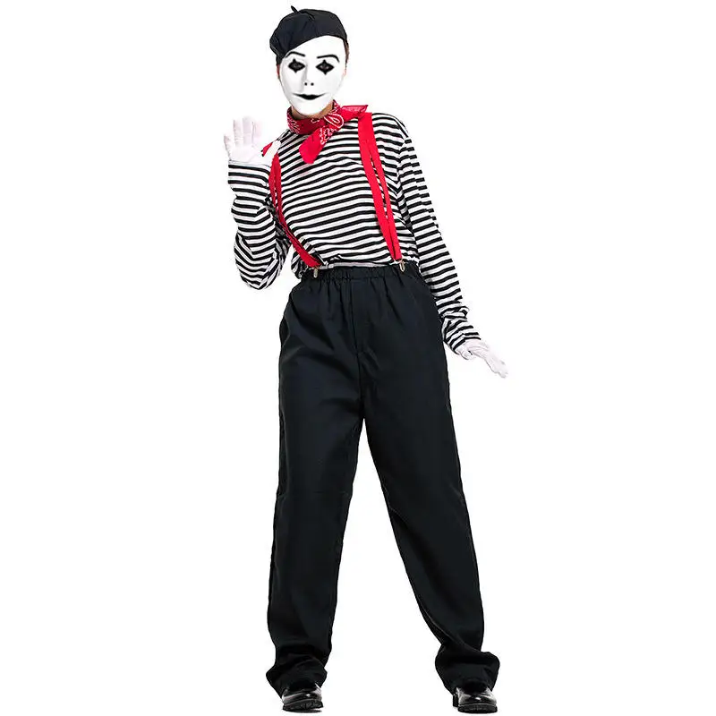Mime Actor Goods Couple Clown Costume Export Game Costume Japanese Halloween Burlesque Performance Costume