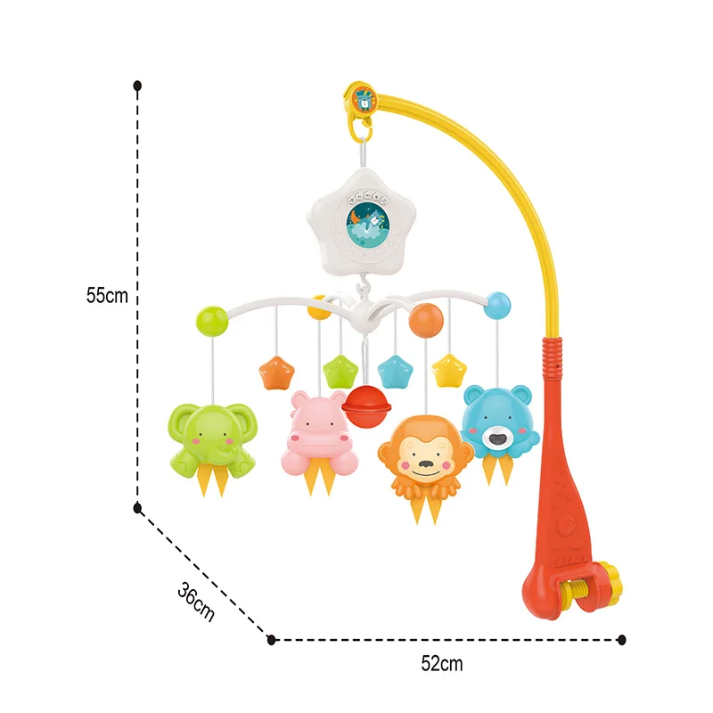 New Plastic Battery Operated Starry Projection Rattle Musical Toys Hanging Toy Mobile Crib Decoration Infant Baby Bed Bell