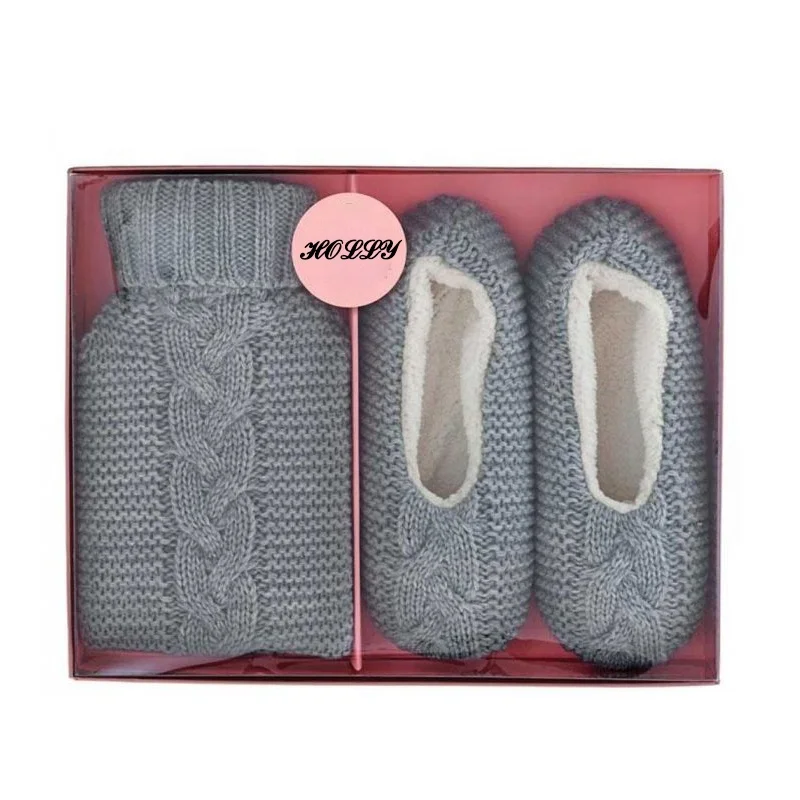 High Quality Beautiful Mug and Knitted Cover with Bs Rubber Hot Water Bottle Gift Set