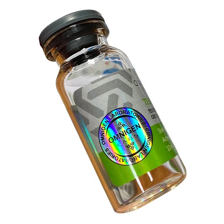 VL-233 Test E 250 Vial Labels steril Plastic Waterproof label hologram injection label for 10 ml vials