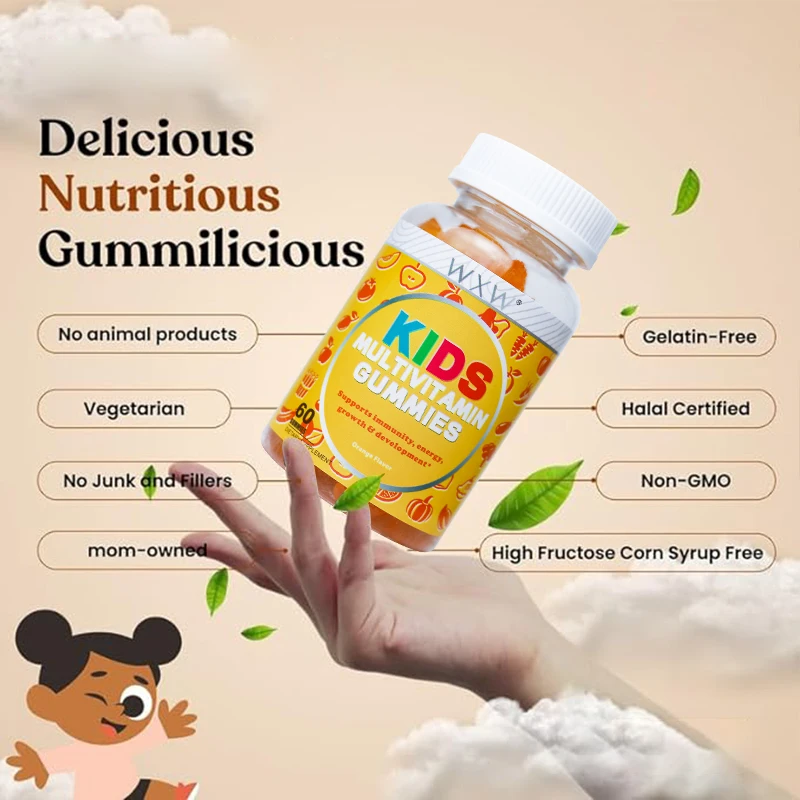 WXW Stock Support Vision Brain And Nerve Health Supplement Kids Vitamin B6 Zinc Kids Multivitamin Gummie
