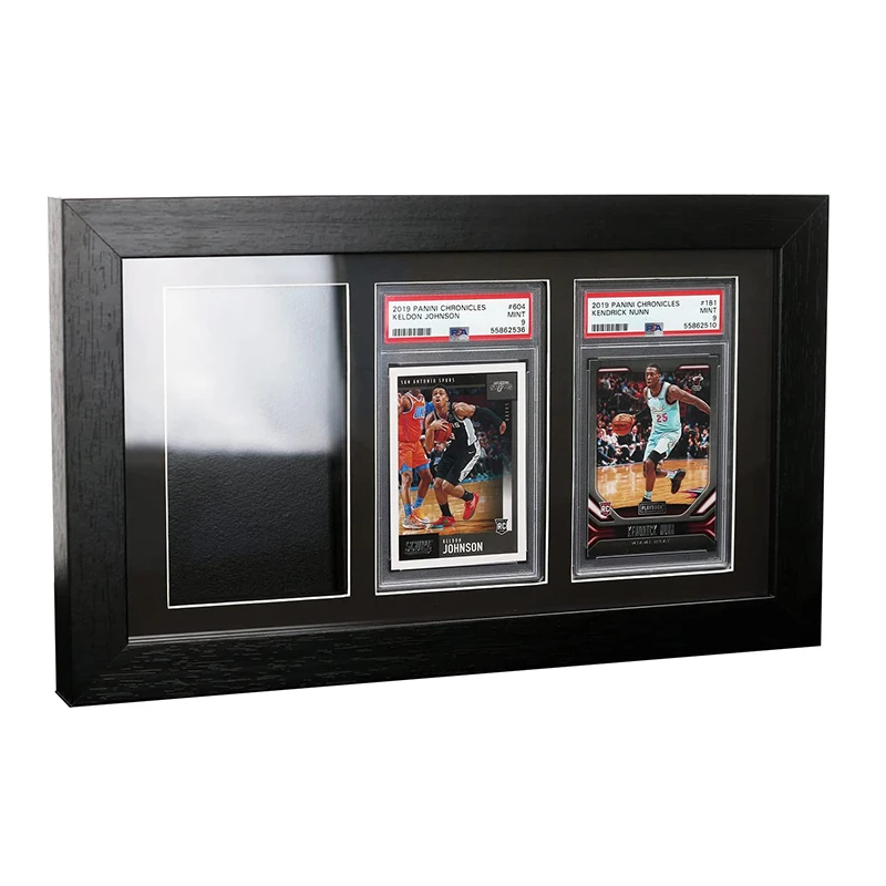Sport Card graded Display Case Sports Card Display Frame 3 openings Wall Cabinet for Hockey Trading Card