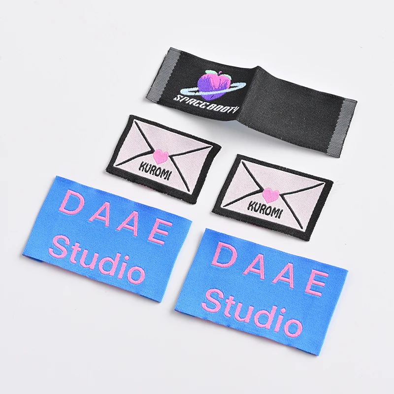 Straight Cut Garment Label Custom Personalized Woven Label Multicolor Fabric Label To Mark Your Clothes