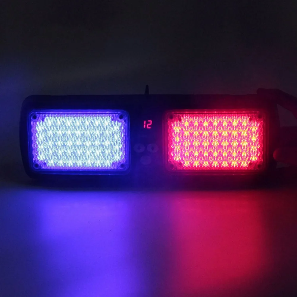 
86 LED Super Bright Car/Truck Emergency Dash Visor Strobe Light with 12 flash patterns Red+blue 