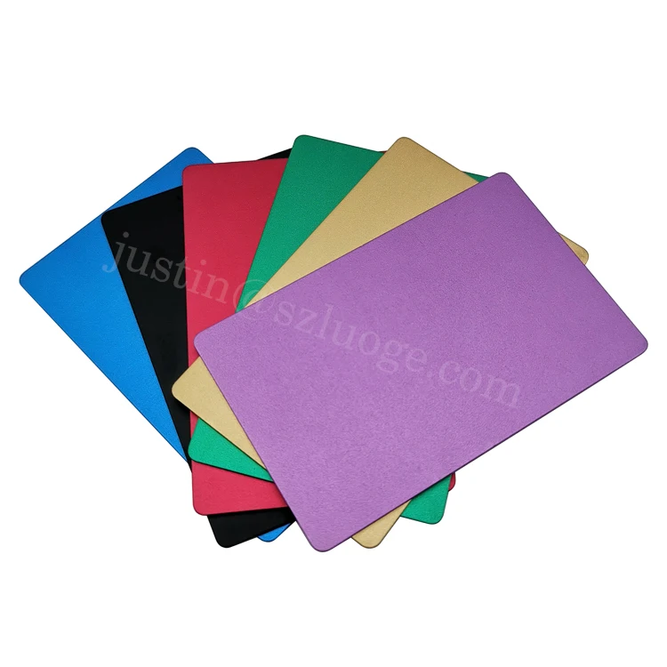 Custom Anodized Matte Blank Metal Credit Cards for Laser Engraving Business Gift Sandblasting Aluminum Visiting Cards