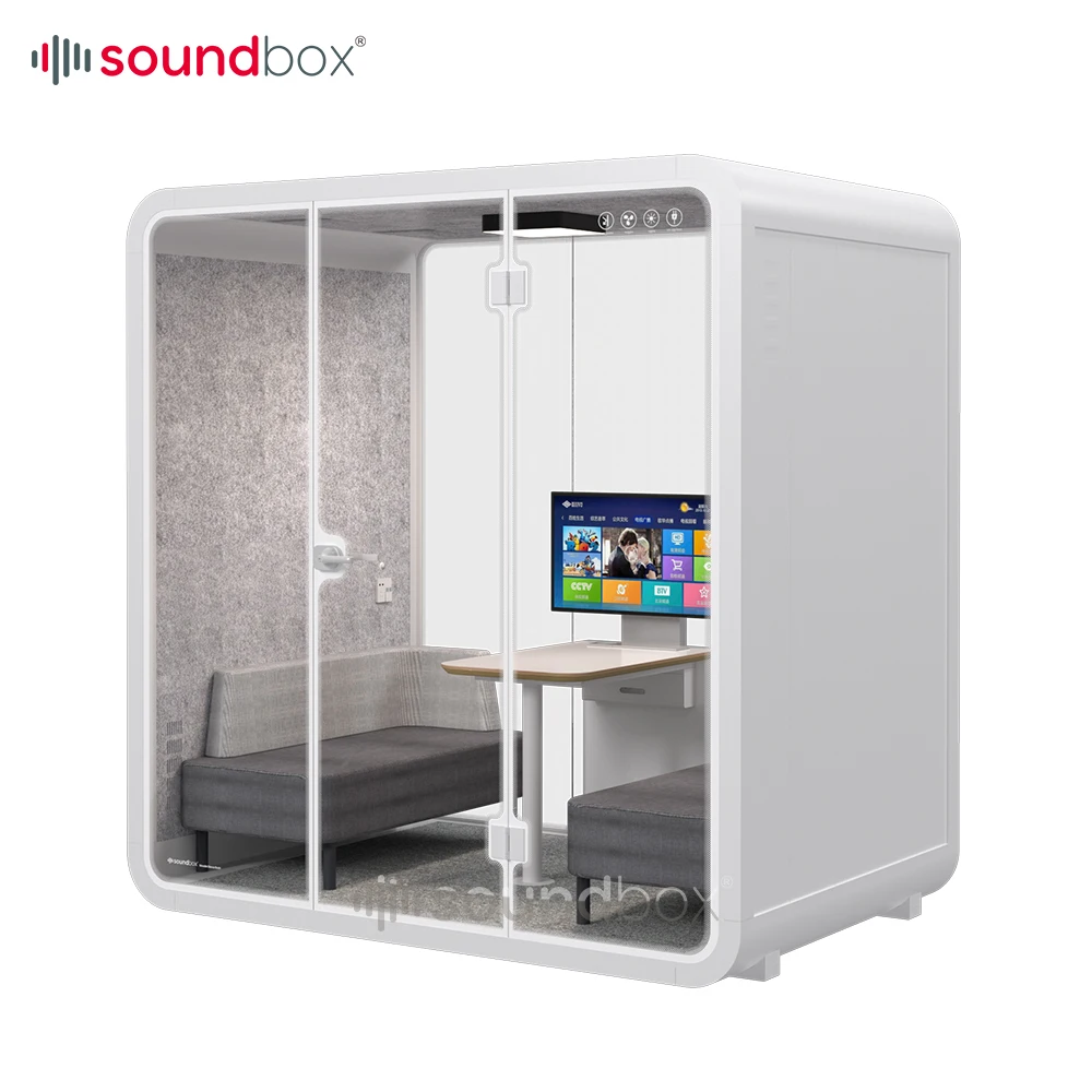 Soundbox Large Sound Proof Booth Modular Indoor Office Pod For Sale Noise Reduction Meeting Booth
