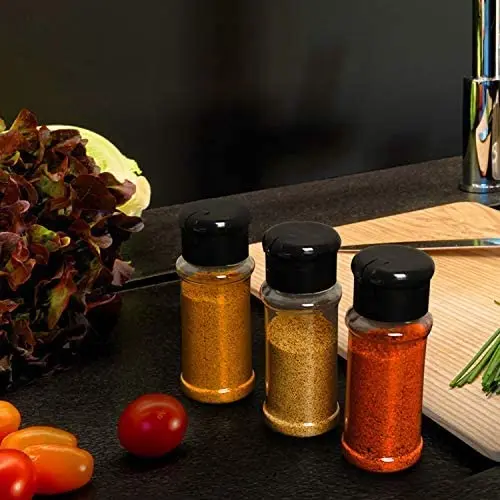 Free Samples Packaging Seasonsing Plastic Shaker Bottle ,Plastic Pepper Powder Container, Clear PET Plastic Spice Jar