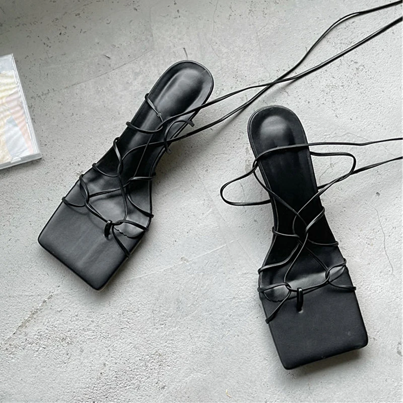 2022 Classics Zapatos De Mujer Butterfly-Knot Flock Sandals Women Sexy NEW Summer Stiletto Heels Gladiator Slippers Sweet Shoes