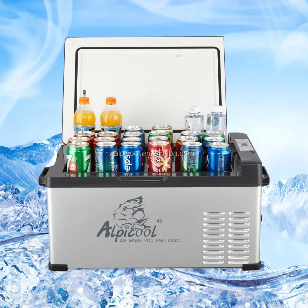75L Portable Car Refrirator with Built-In Battery Freezer Cooling Mode 24V and 220V Volta Capacity Made by Abarth Traveller