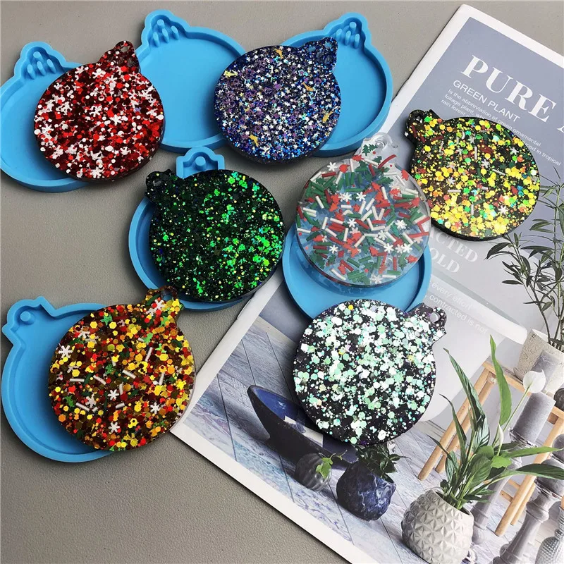 Blank Christmas Tree Pendant Christmas molds for resin keychains Silicone Mold For Chorismas Party