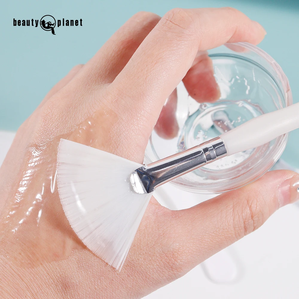 Beauty Planet Fan Brush Face Masking Applicator Custom Mask Clay Face Skincare Brushes For Facial Fluffy Esthetician Fan Brush
