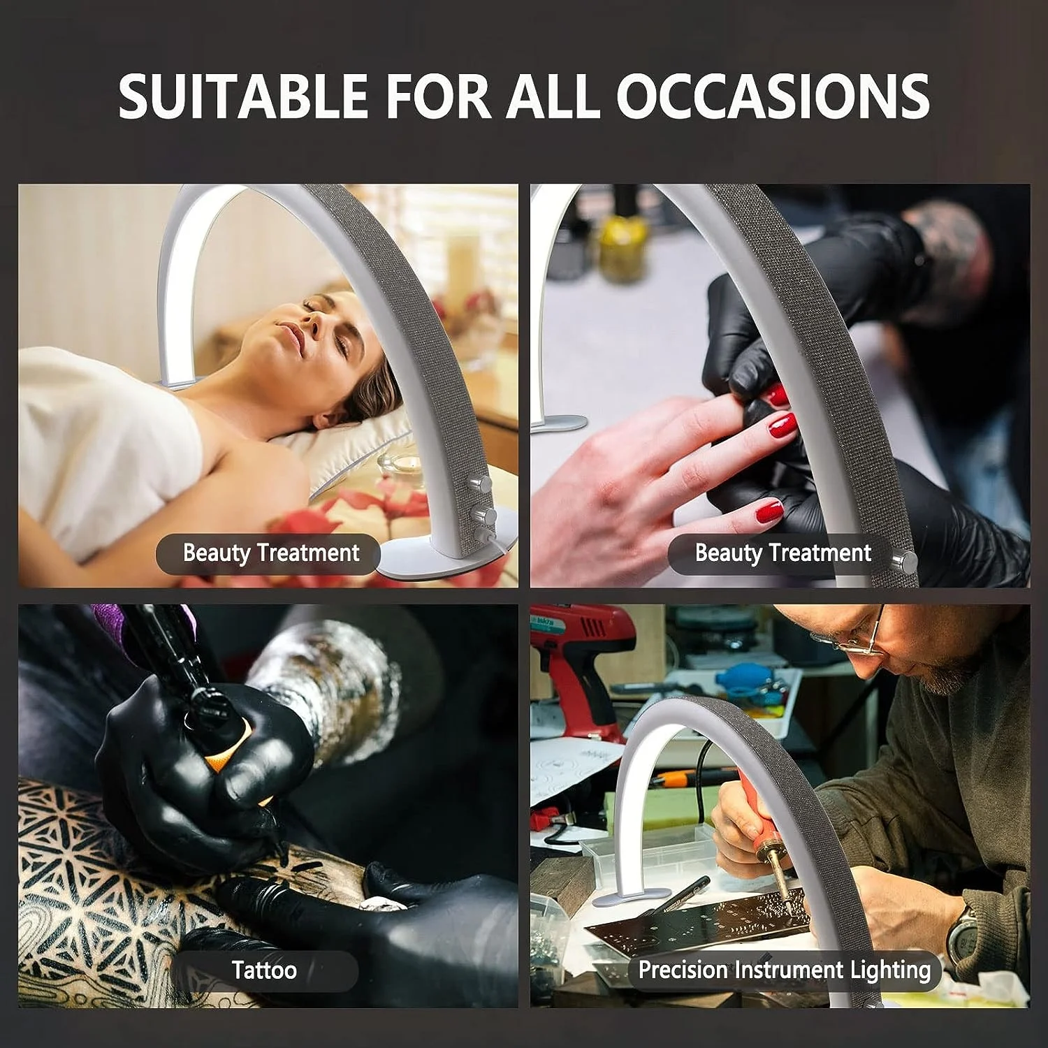 75cm Half-Moon Nail Desk Uv Led Lamp with Diamond for Nails Beauty Salon