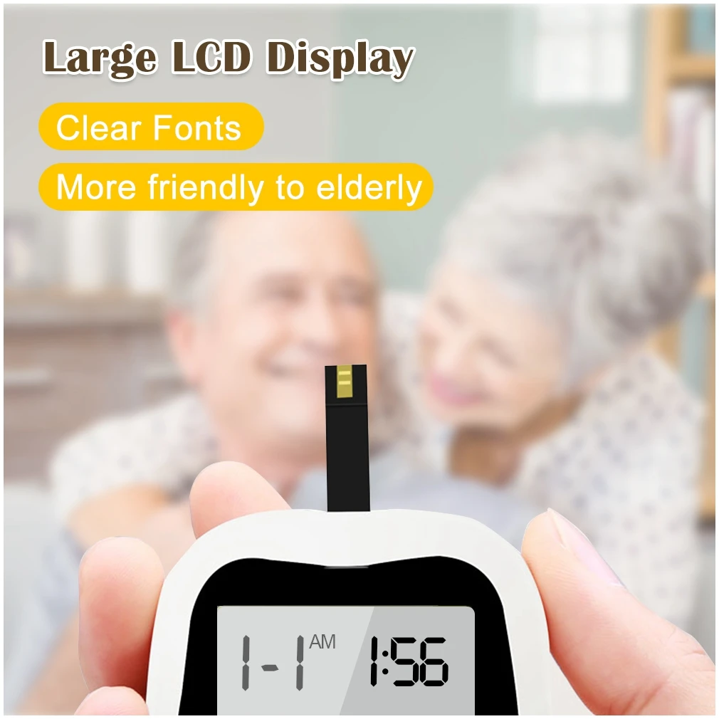 50 Test Strips 50 Lancets Needles Blood Sugar Meter Mg/Dl Mmol Code Free Diabetes Kit Glucometer Digital Blood Glucose Meter