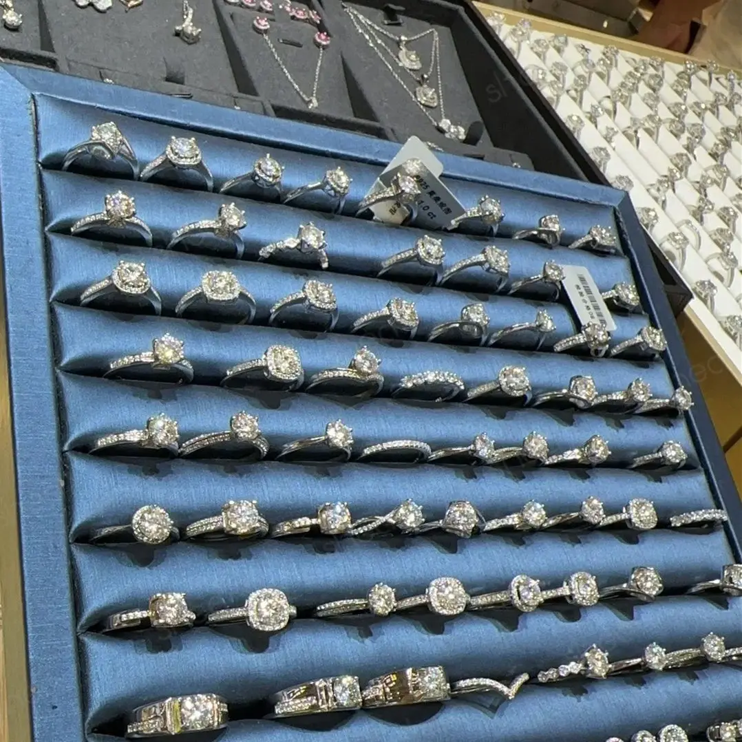 Certificate 10k 14k 18k Solid In Real Gold Moissanite Diamond Wedding Engagement Ring Set For Women Jewelry AU750 1 2 3 Carat