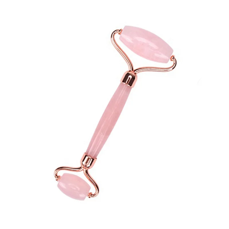 Amazon Best Selling High Quality Pure Natural Rose Quartz Jade Roller Anti Aging Skin Care Face Massage Roller
