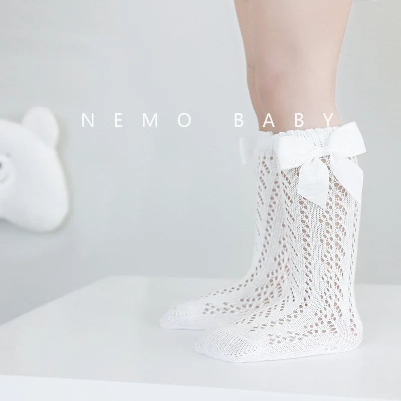 Newborn socks Class A Combed Cotton Mesh Breathable High Barrel Wooden Ear Edge Boneless Baby Socks