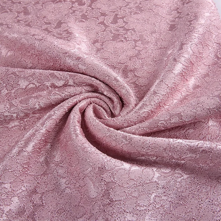 Good quality jacquard polyester wholesale woven glitter fabric for wedding dress