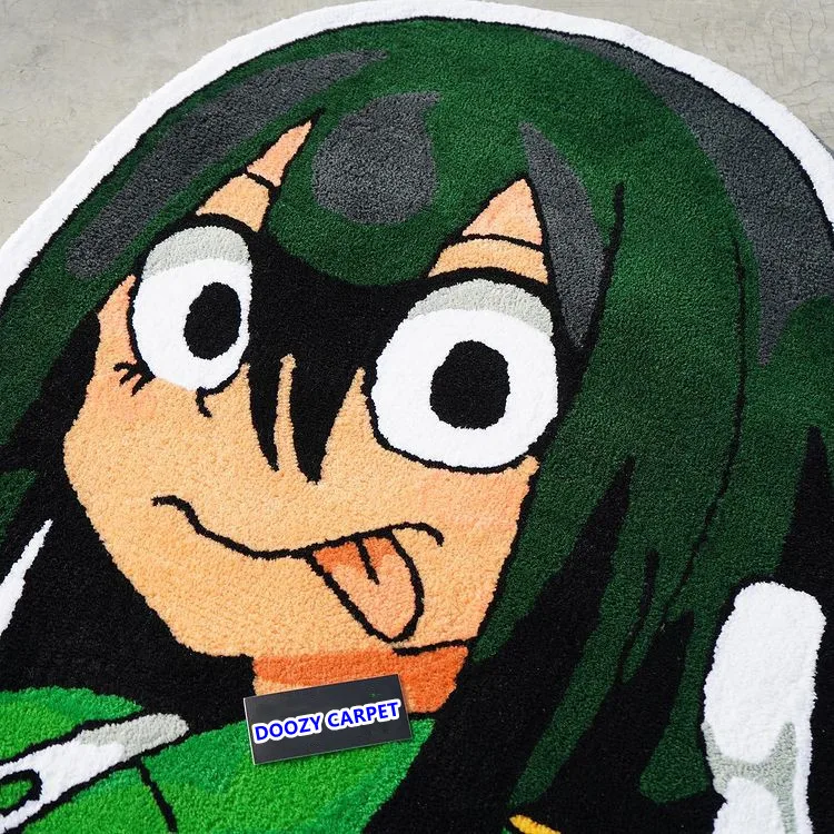 
Green Cartoon carpet Magic Rug custom logo 3D anime cartoon naruto design shape carpet 