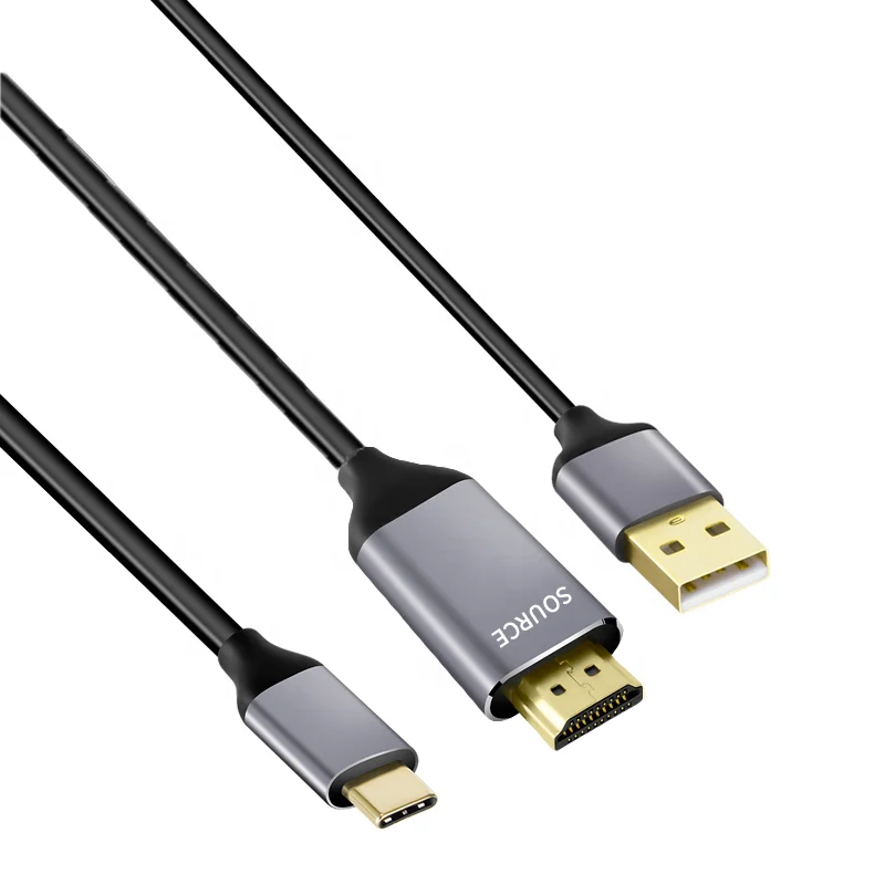 Специальный алюминиевый кабель 2 м 4K HDMI для адаптера Type C с USB-источником питания